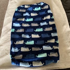 Cloud Island plush whale changing pad cover